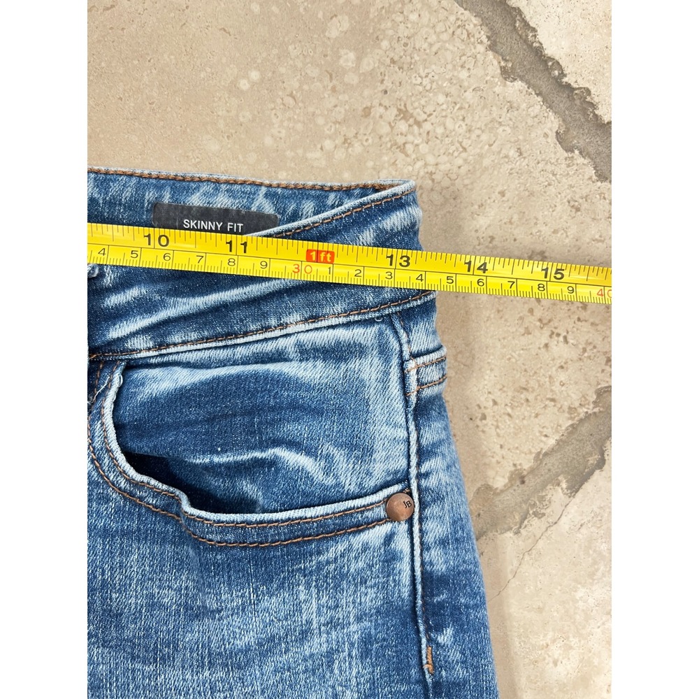 Judy Blue Womens 5/27 Skinny Fit Acid Wash Blue Stretch Jeans JB88158 Retro Boho - Picture 6 of 13